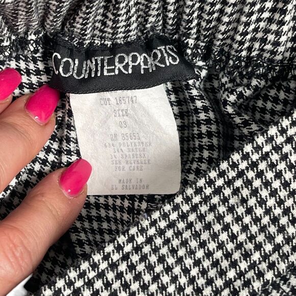 VTG 80's Women Sz 8 Houndstooth Stirrup Pants High Waist Pleated Preppy Office - Picture 4 of 5